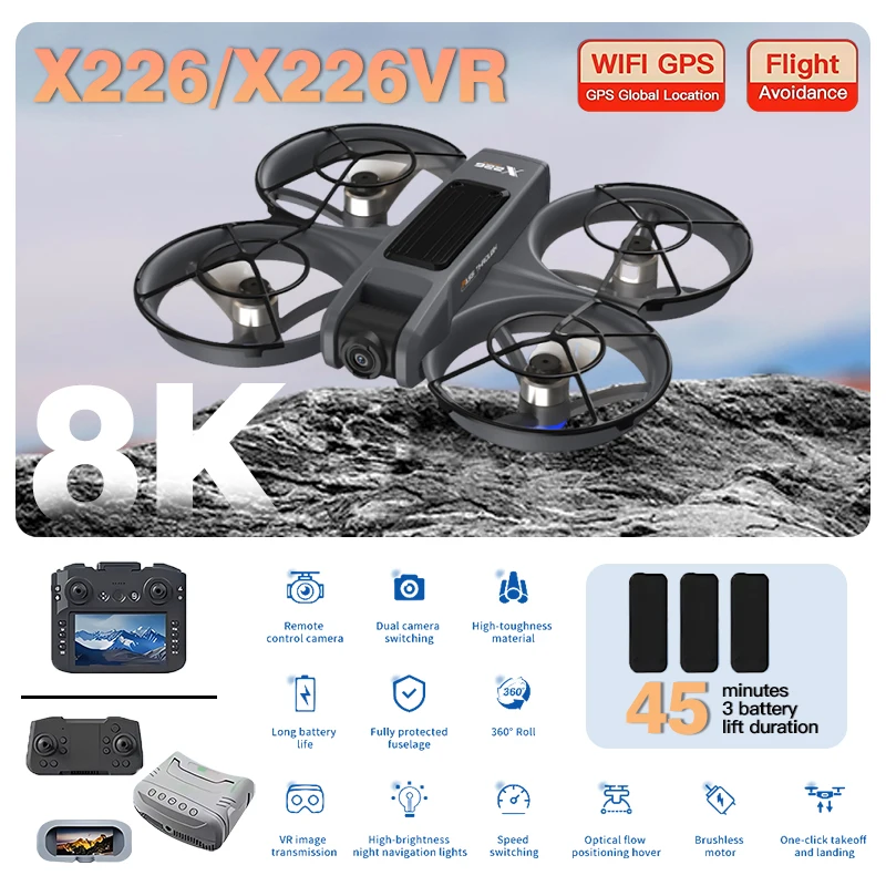 오리지널 X226 X226VR FPV RC 드론 접이식 - Fpv Brushless Rc Drone 4K 리뷰 및 가격